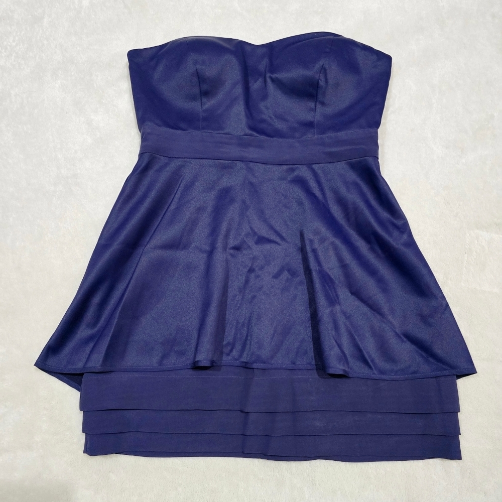 Bcbgeneration Strapless Deep Purple Mini Dress La… - image 3